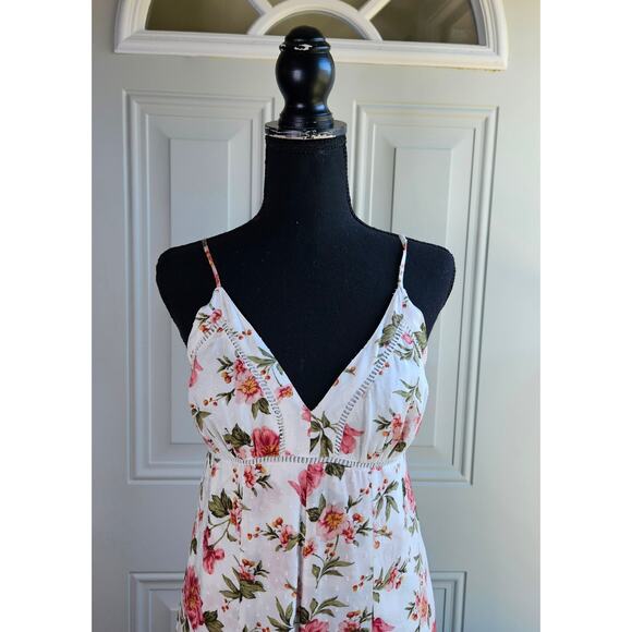 🦃American Eagle Floral Jumpsuit Size 4 White Pink Floral Feminine Easter Spring - Picture 4 of 16